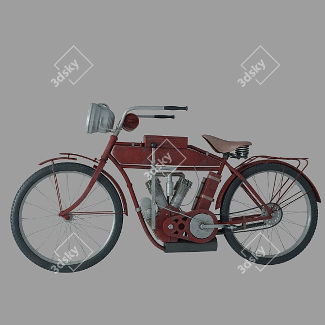 Vintage Indian Motorcycle 1912 3D model image 3