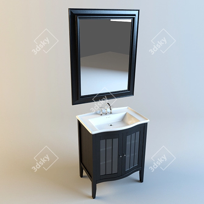 Newport Vanity: Elegant Sink with Mirror. 3D model image 1