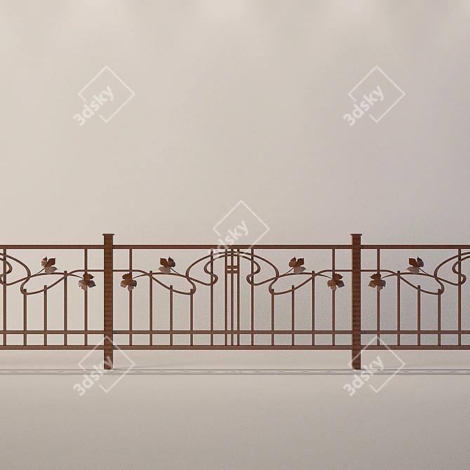  Custom Forged Fence 3D model image 1