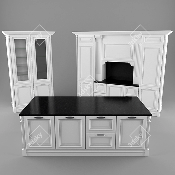 Modern Cesar Elite Kitchen 3D model image 1