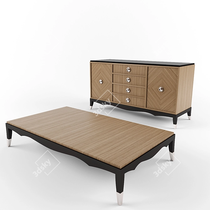 Versatile Storage Set: Dresser & Coffee Table 3D model image 1