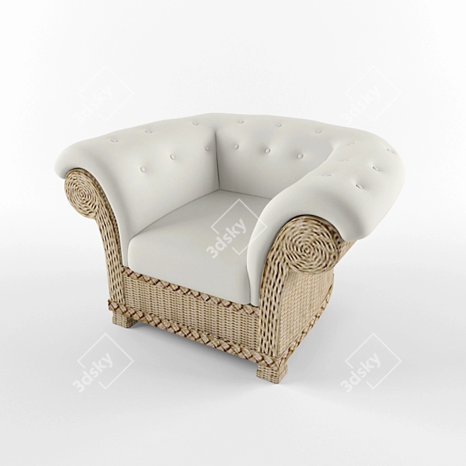 Smania PEONIA Chair: Italian Elegance 3D model image 1