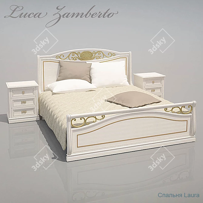 Sophisticated Italian Bedroom: Luca Zamberto Laura 3D model image 1