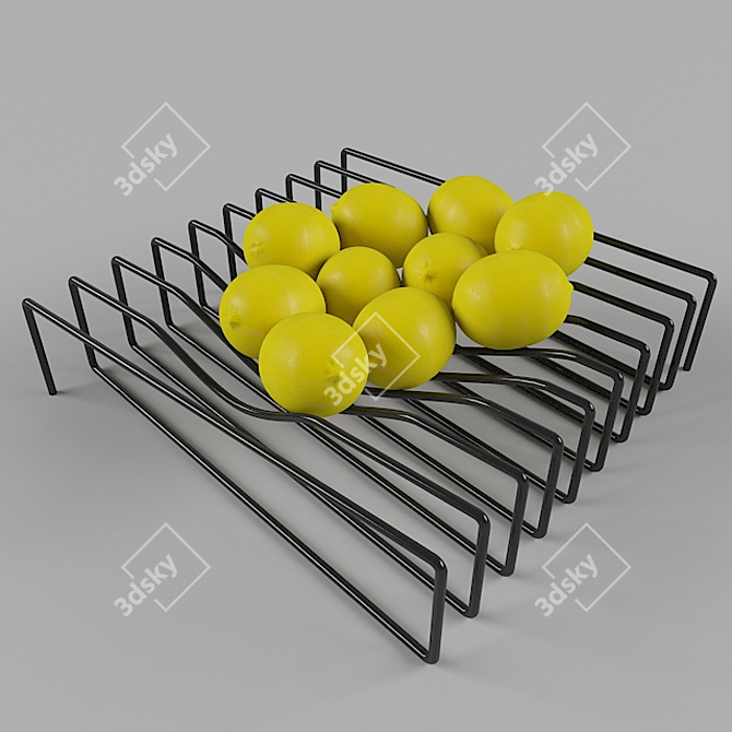 Modern Wire Fruit Bowl 3D model image 1