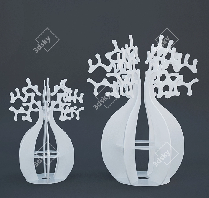 Elegant Glass Vase 3D model image 1