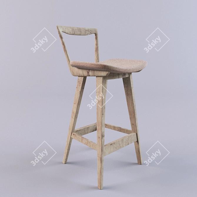 Retro Chic Stool 3D model image 1