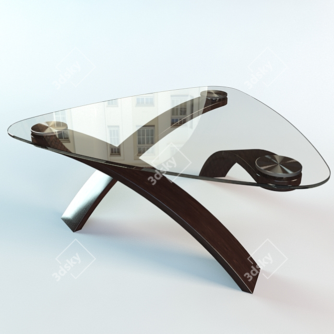 Minimalist Wooden Coffee Table 3D model image 1