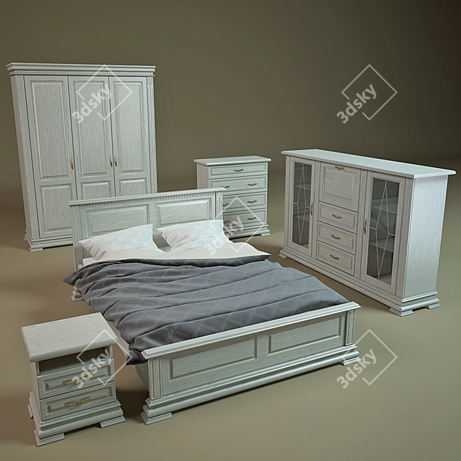 Title: Versal Bedroom Set - Elegant Design, Superior Craftsmanship 3D model image 1