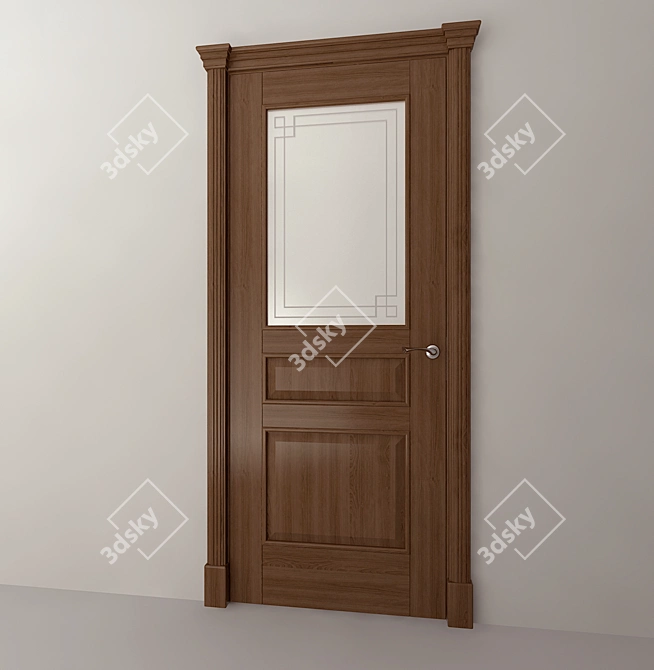 Chicago Ornamented Glass Door 3D model image 1