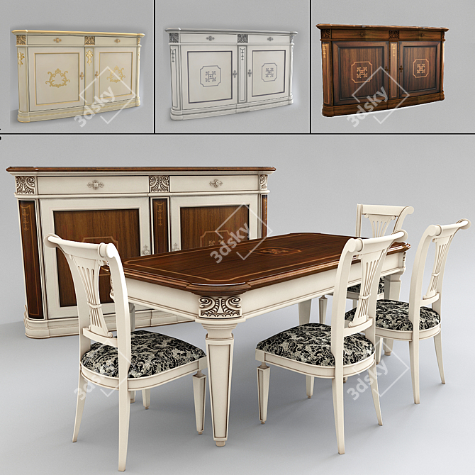 Lubiex Olimpia Dining Set 3D model image 1