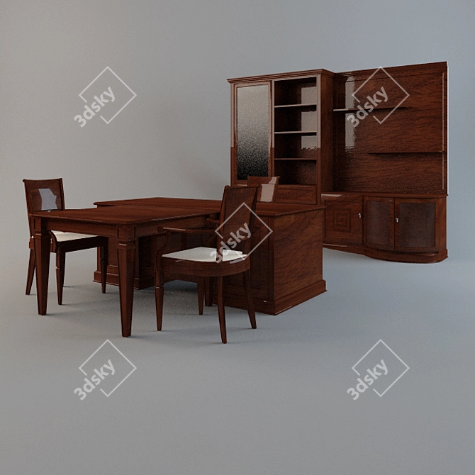 Stylish Office or Home Cabinet Furniture 3D model image 1