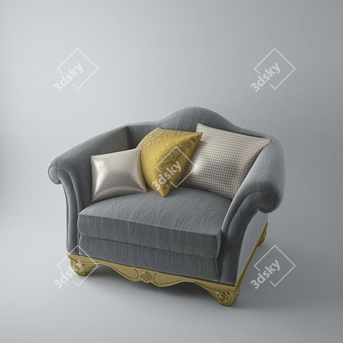 Elegant Vintage Armchair 3D model image 1