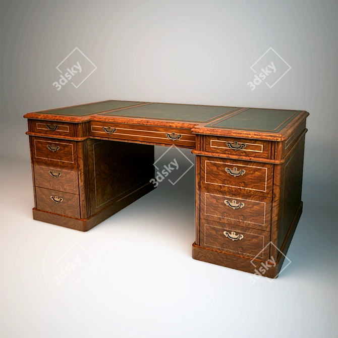 Classic Office Writing Desk 3D model image 1