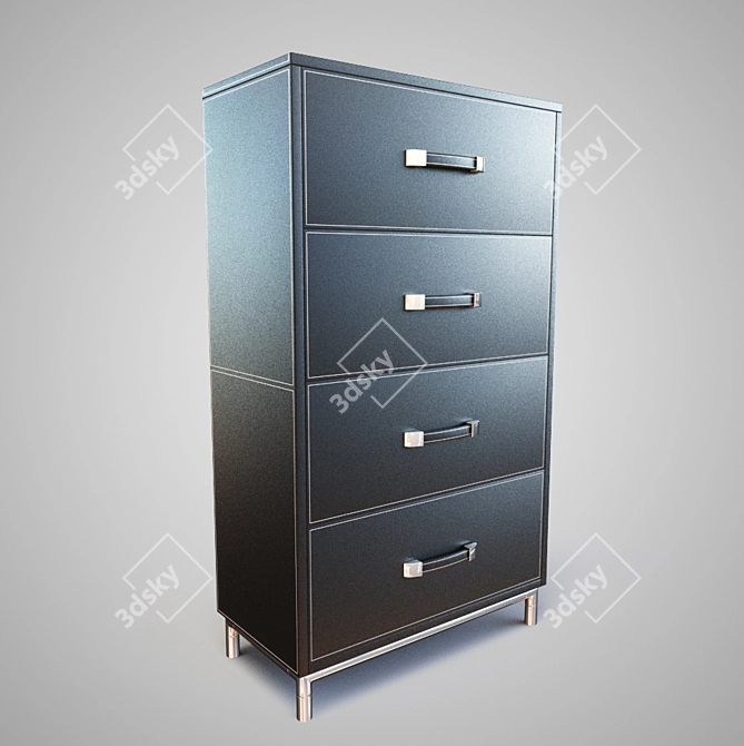 Elegant Stitched Dresser 3D model image 1