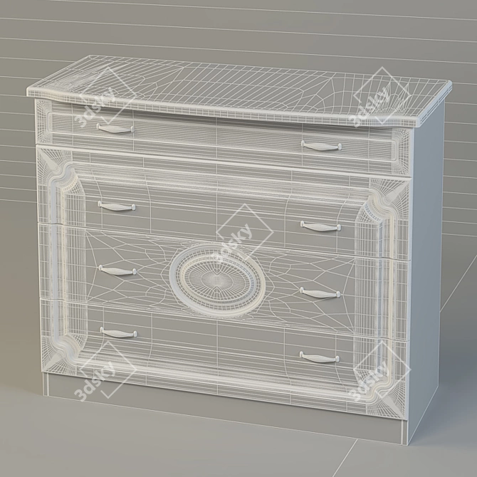 Elegant Birch Chest of Drawers 3D model image 2