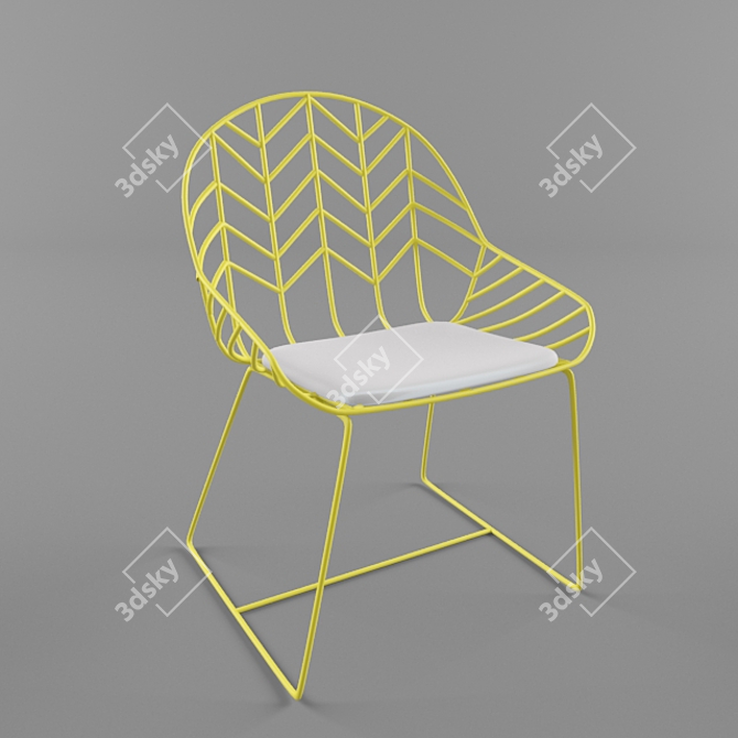 Sculpted Steel Wire Chair 3D model image 1