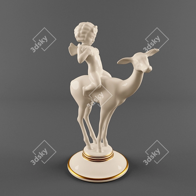 Celestial Roe Angel Figurine 3D model image 1