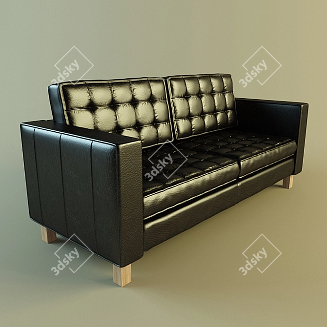 KARLSTAD 3-Seater Leather Sofa 3D model image 1