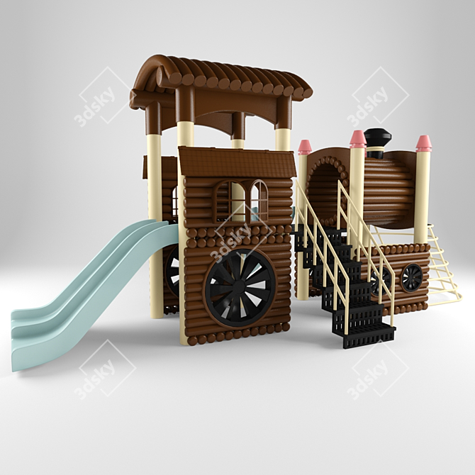 Choo-Choo Fun Train Playground 3D model image 2