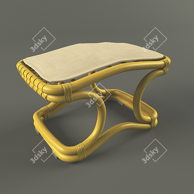 Rattan Frame Poof: Punto e Virgola 3D model image 1