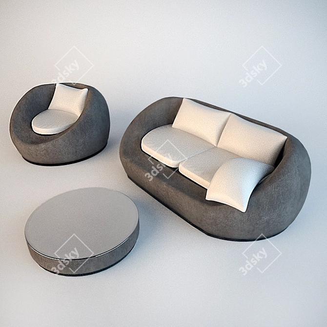 Elegant Bliss: Paola Lenti Sofa & Armchair 3D model image 2