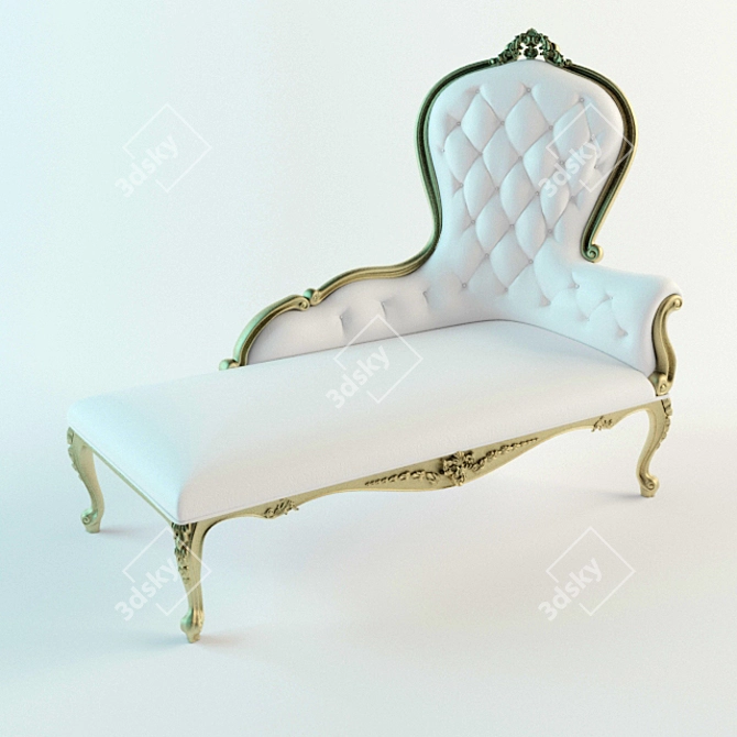 Elegant French Chaise Lounge 3D model image 1