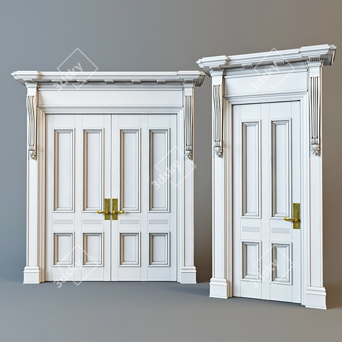 Elegant Classic Door 3D model image 1