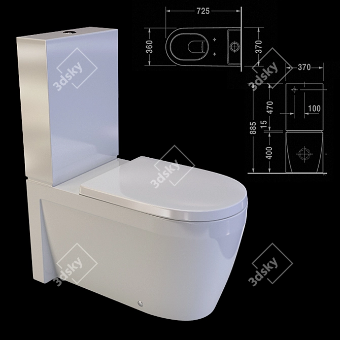 Duravit Starck 2 Toilet (212909) 3D model image 3