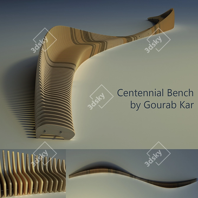 Parametric Centennial Bench 3D model image 1