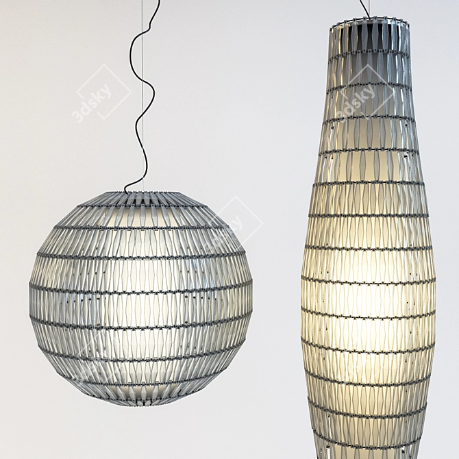 Tropical Glow Pendant Lights 3D model image 1