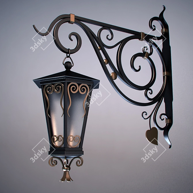 Title: Elegant Wrought Iron Lamps 3D model image 1
