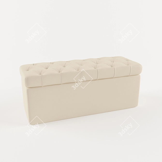 Bolzan Rennes: Chic Pouf - L101 x P36 x H42 3D model image 1