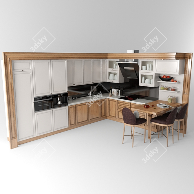 Designer Kitchen 3D model image 1