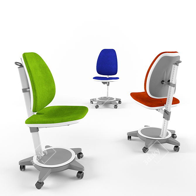 Moll Children Chair: Colorful and Adjustable 3D model image 1