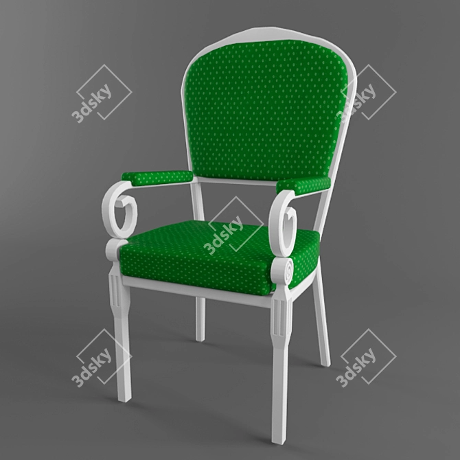 Elegant Classic Green Chair 3D model image 1