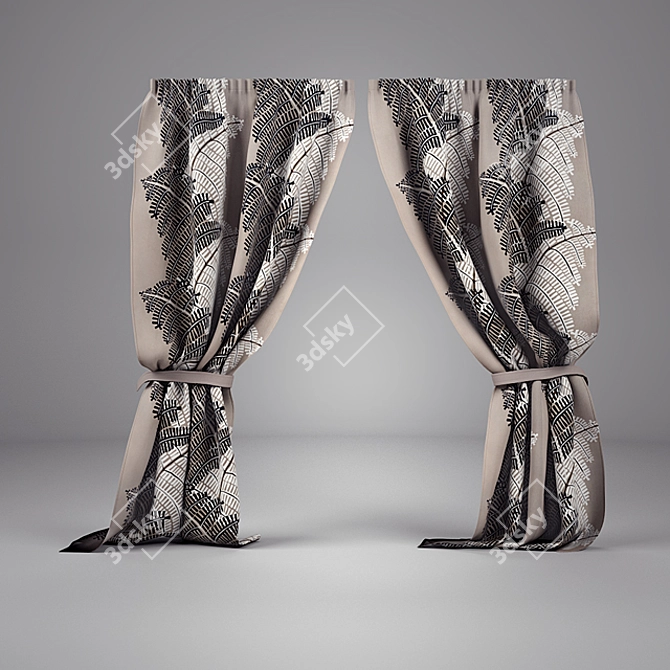 IKEA STOCKHOLM Curtain Collection 3D model image 2