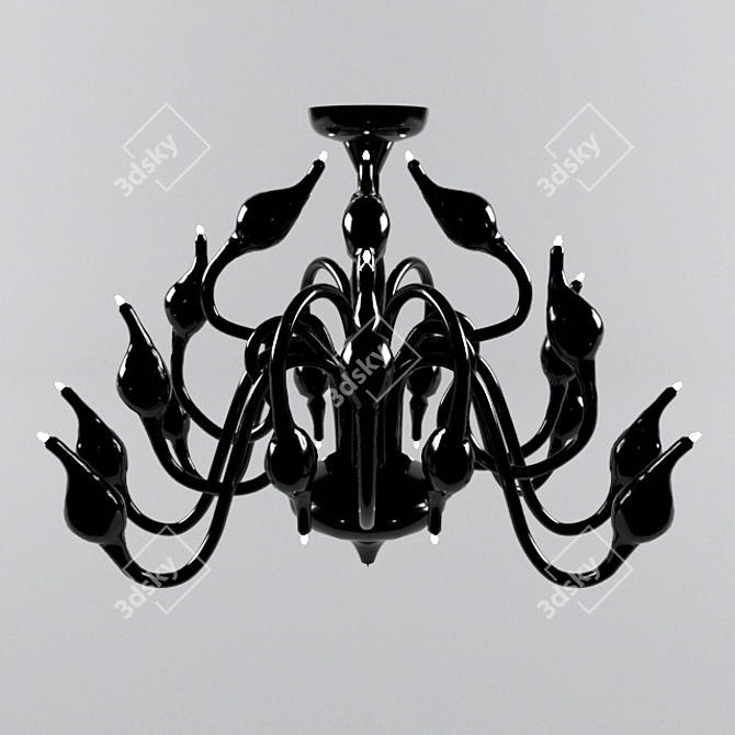 Elegant Cigno Collo Chandelier 3D model image 1