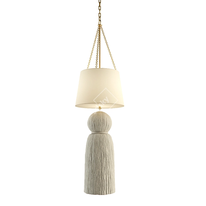 Elegant Tassel Pendant Light 3D model image 1