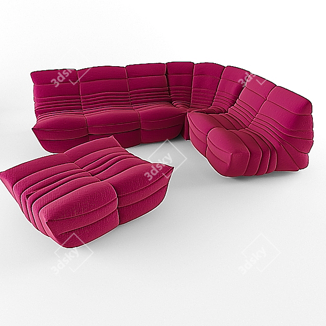 Cozy Modular Togo Sofa by Ligne Roset 3D model image 1