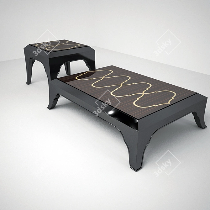 IKE Tavolino da Lato: Exquisite Italian Side Table 3D model image 1