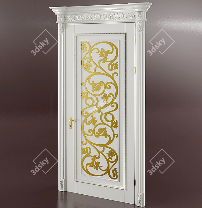 Art Deco Interior Door 3D model image 1