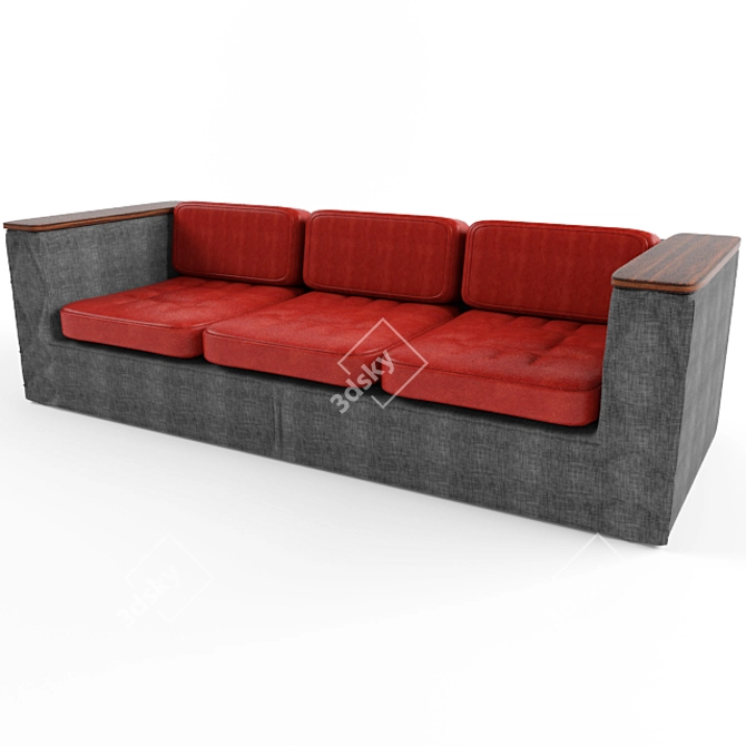 Modern Gray Sofa for Stylish Interiors 3D model image 1