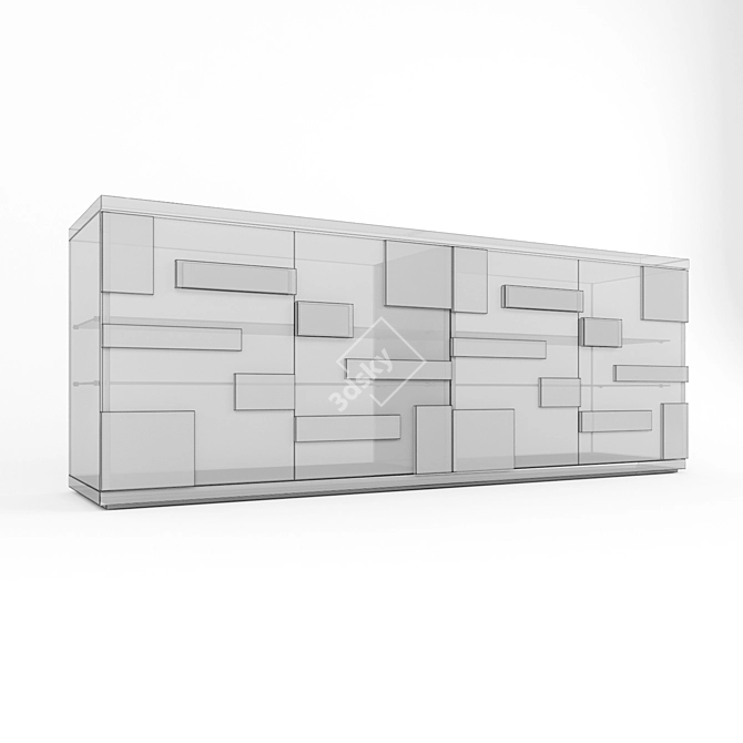 Pixel Cabinet - Wood, Glass, Bronze - 240x55x90 - Emmemobili Design 3D model image 3