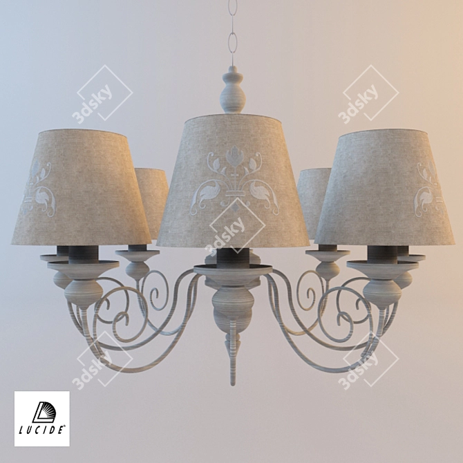 Elegant Bronze Chandelier 3D model image 1