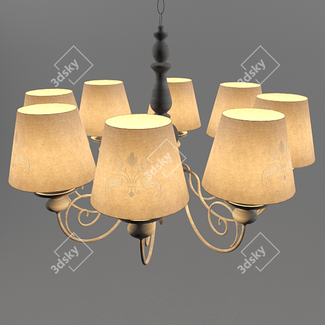 Elegant Bronze Chandelier 3D model image 2