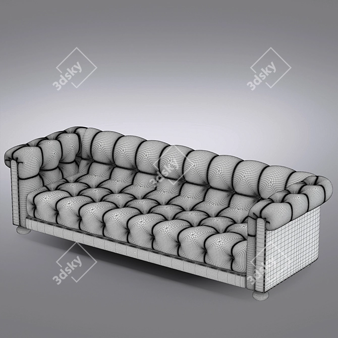 Elegant Marco Tuffed Sofa 3D model image 2