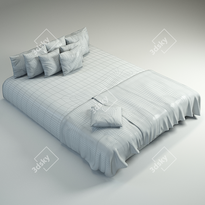 Luxury Dreamy Satin Bed Linen 3D model image 2