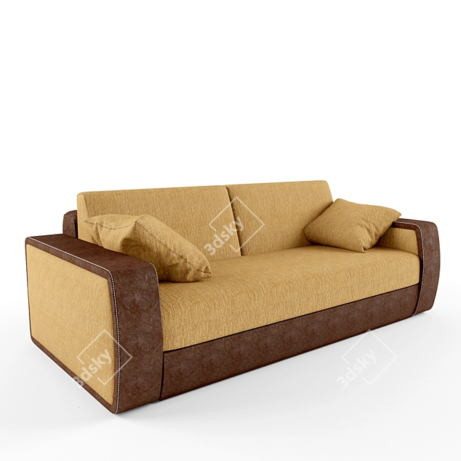 Elegant Grey Sofa 3D model image 1