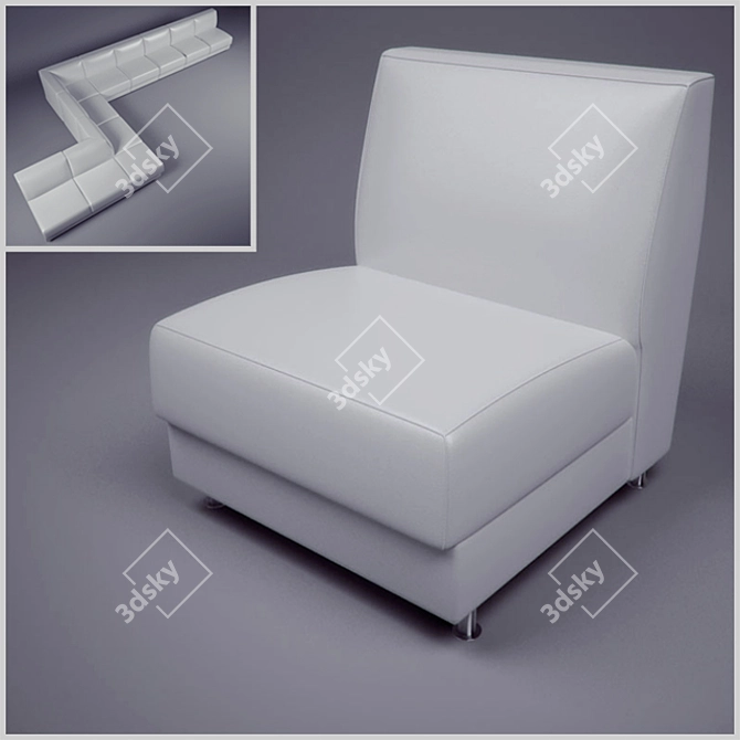 Modular Bar & Restaurant Sofa: Stylish and Durable 3D model image 1