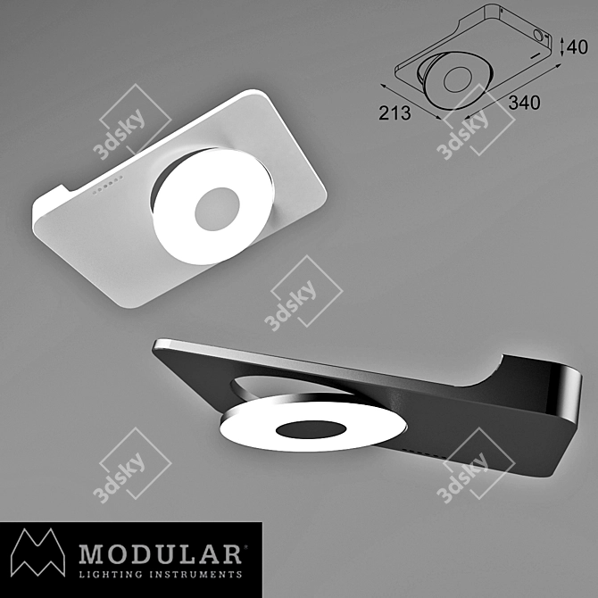 Versatile Wall/Ceiling Mounted Light 3D model image 1